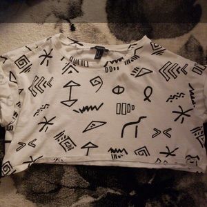 White and black crop top